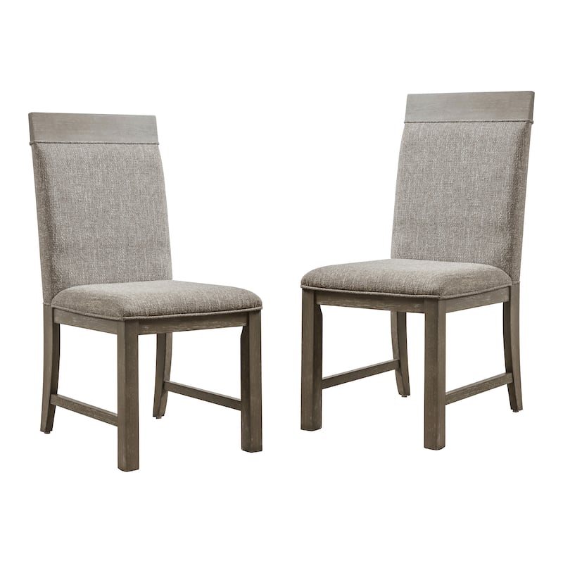 Furniture of America Cruz Transitional Grey Fabric Upholstered Seats Side Chair (Set of 2)