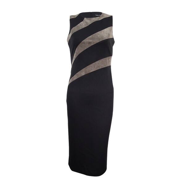 Shop Ivanka Trump Women S Faux Suede Stripe Sheath Dress
