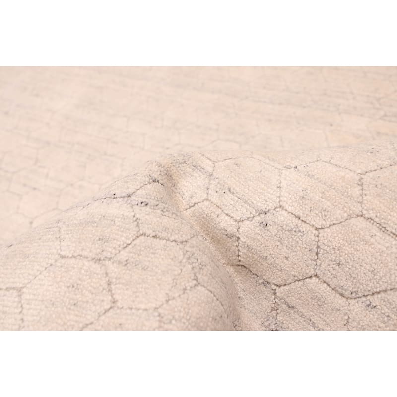 ECARPETGALLERY Hand Loomed Elysian Ivory Silk Rug - 8'0 x 9'10