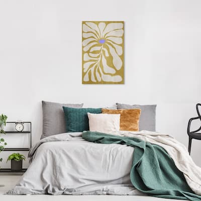 Wynwood Studio Canvas Floral and Botanical Sunshine Floral Gold and Dark Gold Modern & Contemporary Wall Art Canvas Print
