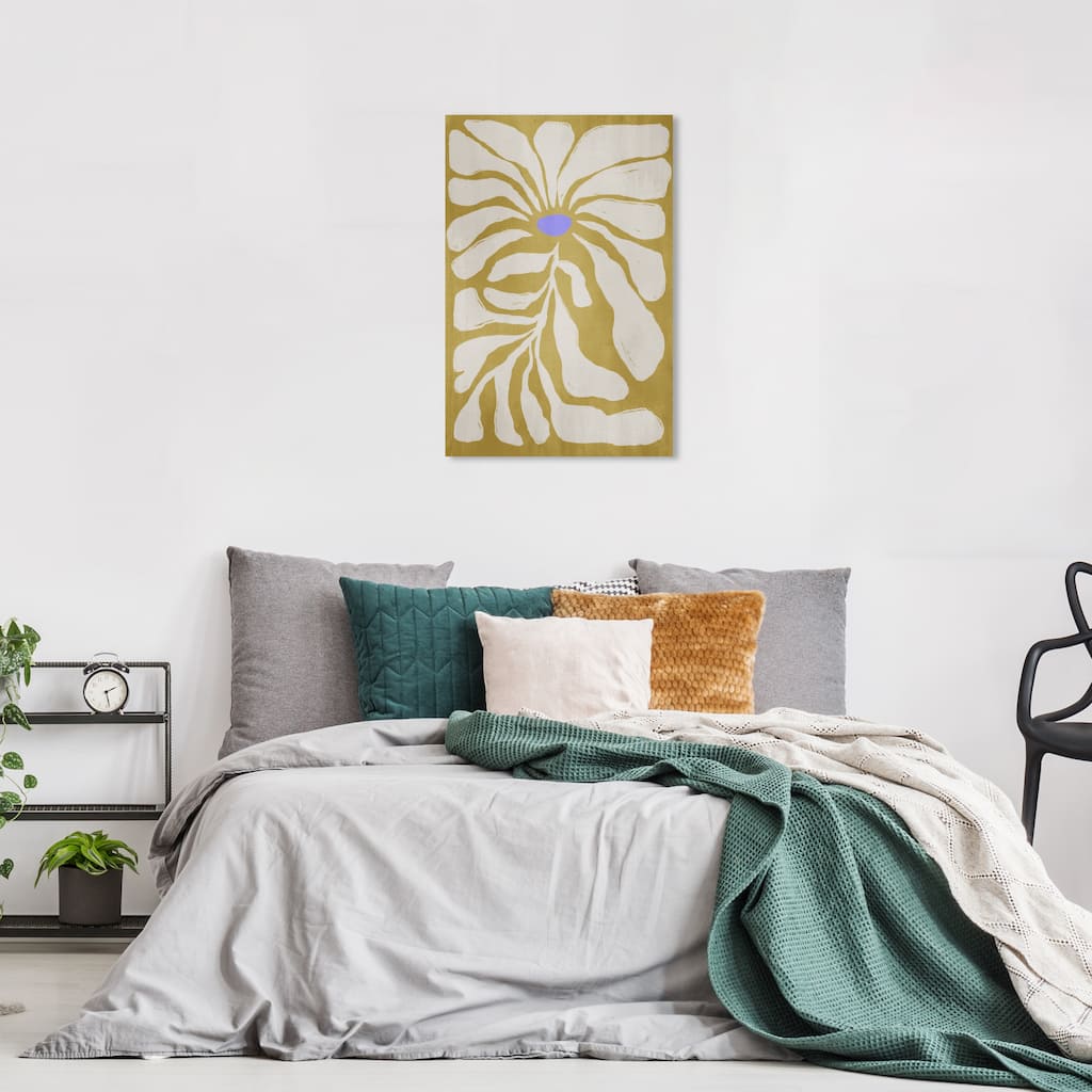 Wynwood Studio Canvas Floral and Botanical Sunshine Floral Gold and Dark Gold Modern & Contemporary Wall Art Canvas Print
