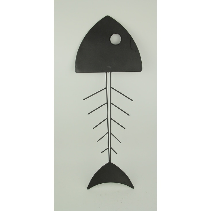 Shop Black Metal Fish Bones Rustic Coastal Wall Decor Overstock
