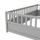 preview thumbnail 27 of 39, Twin Size Pine Wood Floor Bed with High Security Barrier and Door