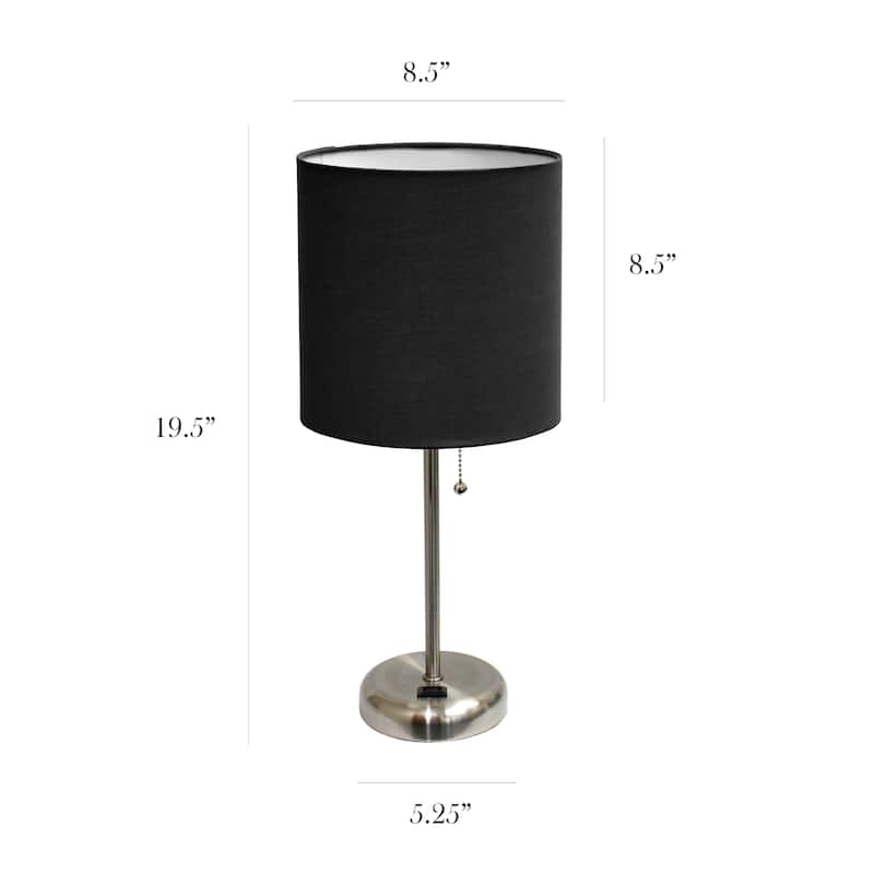 Simple Designs 9.5" Desk Lamp with Charging Outlet and LED Bulb Included - 19.50