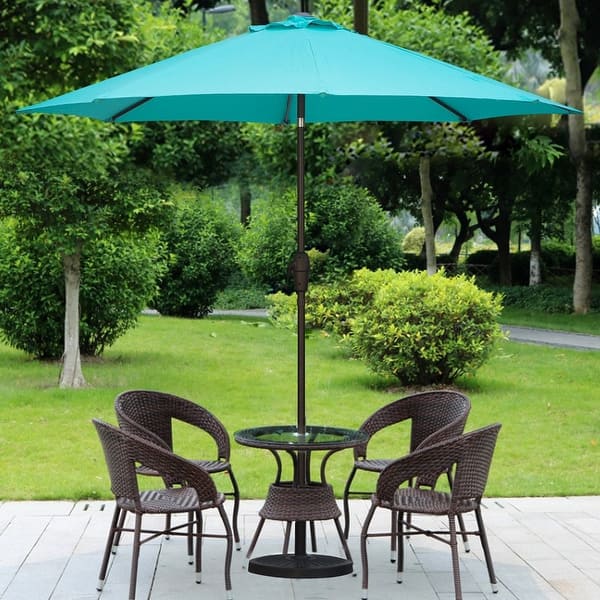 Shop Amarantos 9 Ft Patio Umbrella Market Umbrella With Sturdy Ribs Push Button Tilt And Crank Sky Blue Overstock 32019388