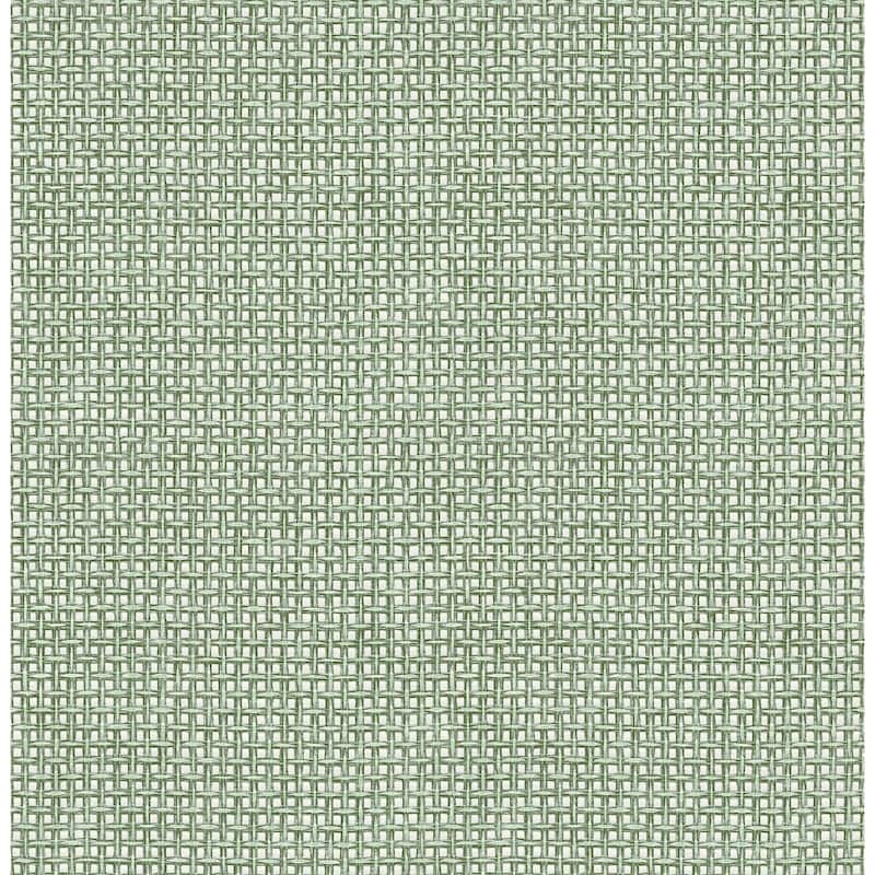 A-Street Prints Zia Green Basketweave Wallpaper