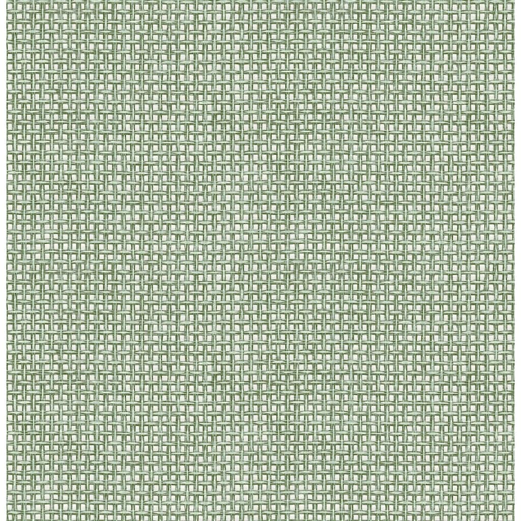 A-Street Prints Zia Green Basketweave Wallpaper