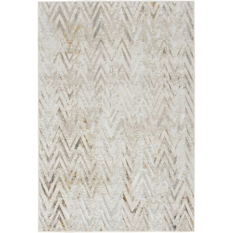 Kehag Power Loomed Distressed Modern Non Skid Stain Resistant Area Rug By HomeRoots - 87' X '63' X '0.39