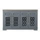 preview thumbnail 12 of 15, Farmhouse Buffet Cabinet with Glass Doors and Adjustable Shelves - 57.5" in Width