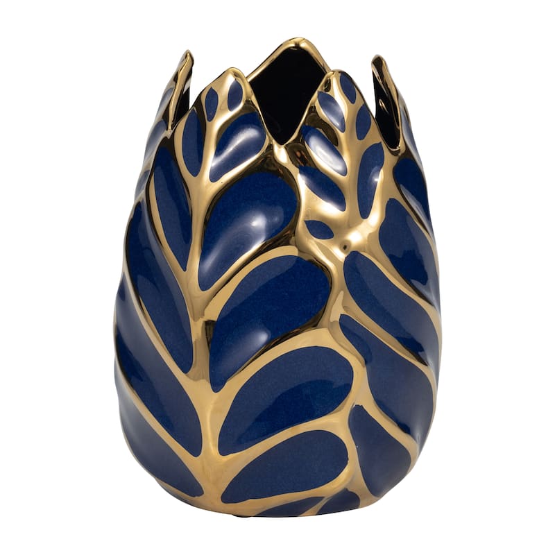 Sagebrook Home Leaf Ceramic Accent Vase