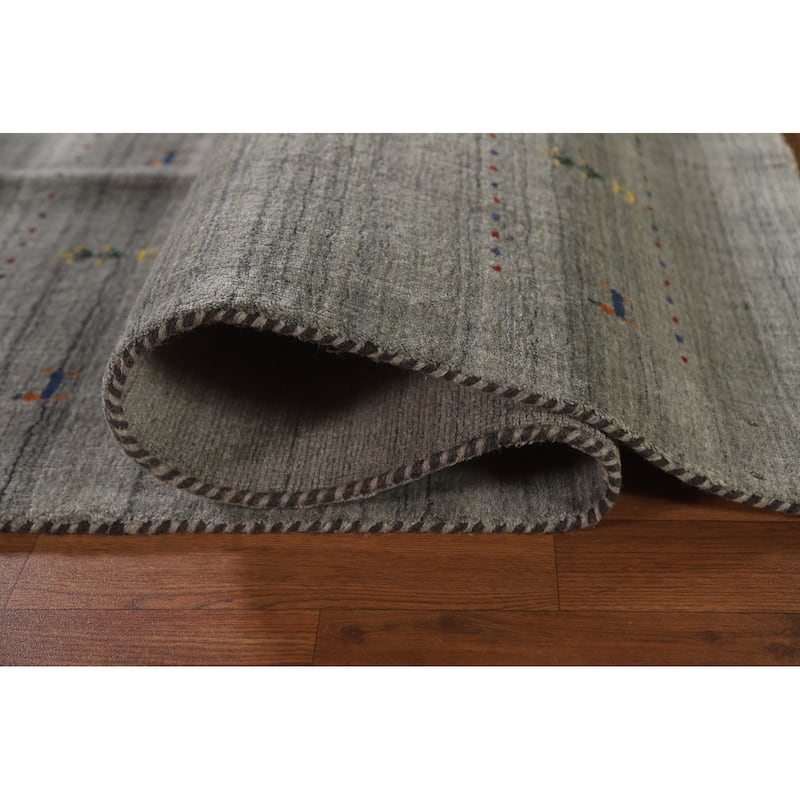 Tribal Gabbeh Oriental Area Rug Hand-Knotted Wool Carpet - 6'6"x 9'9"