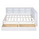 preview thumbnail 14 of 43, USB Ports on L-Shape Storage Headboard Bed Frame, Wooden DayBed Sofa Bed, Wooden Slat Platform Bed with 2 Drawers