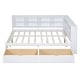 preview thumbnail 5 of 16, Wooden Full Size DayBed with 2 Drawers, DayBed with Storage Shelf and USB Charging Ports,White