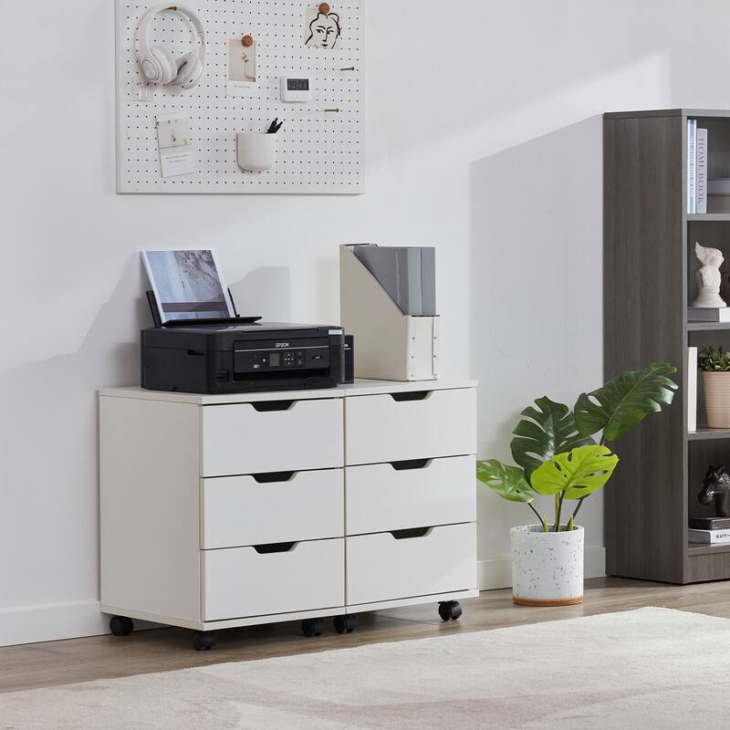 3-Drawer Vertical Filing Cabinet Rolling Wood Mobile File Cabinets Under Desk for Home Office with Casters