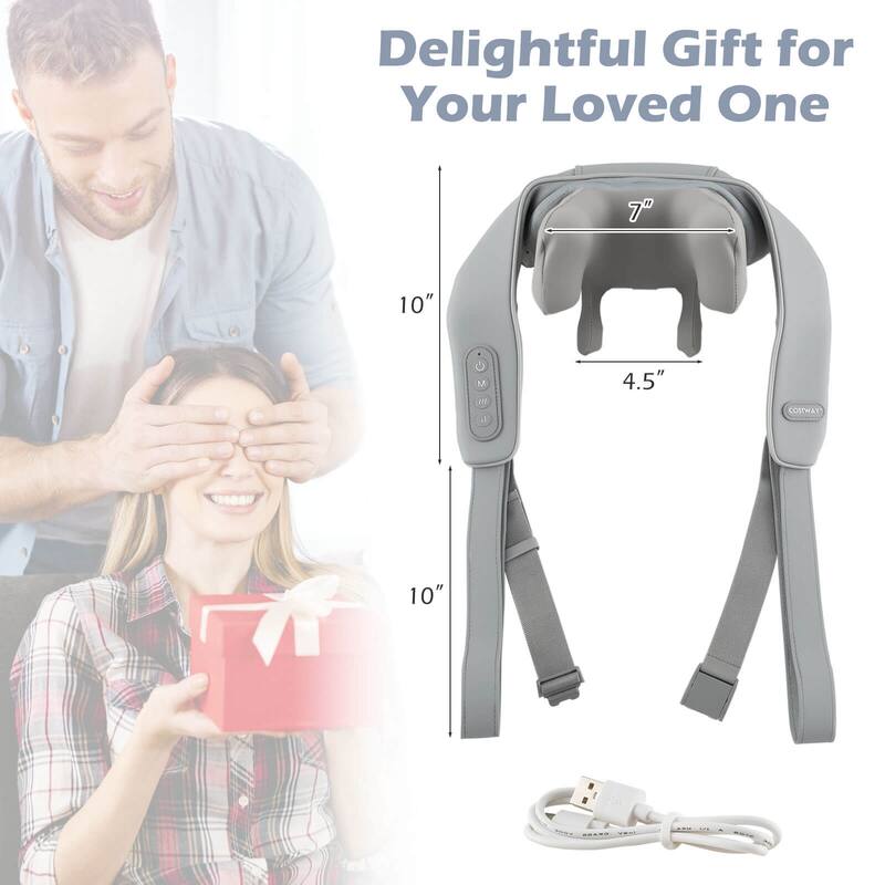 Costway Neck Shoulder Massager with 2 Heating Levels & Adjustable - See Details