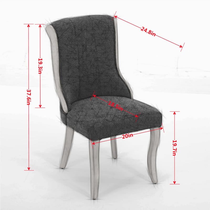 Velvet Dining Chairs, with Curved Wood Trim & Sculpted Legs, Accent Seating with Fluffy Fabric & Sturdy Wood, Set of 2