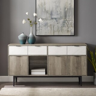 Carson Carrington  60-inch Sideboard (Grey Wash / White Faux Marble)