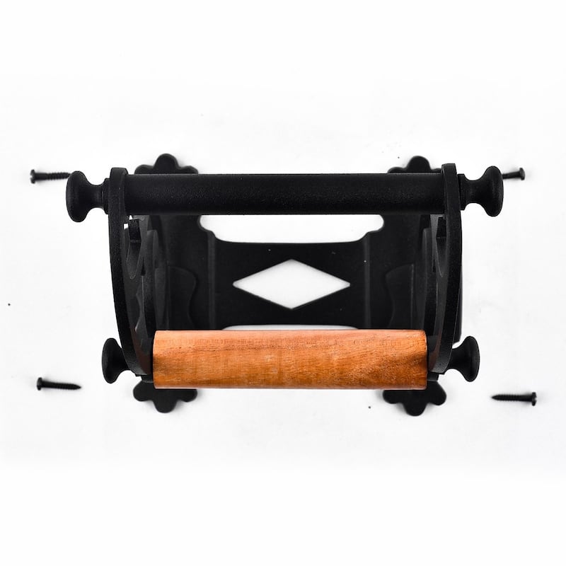 Black Aluminum Toilet Paper Holder Stand Wall Mount 6.5" Toilet Paper Roll Holder with Mounting Hardware Renovators Supply - Black