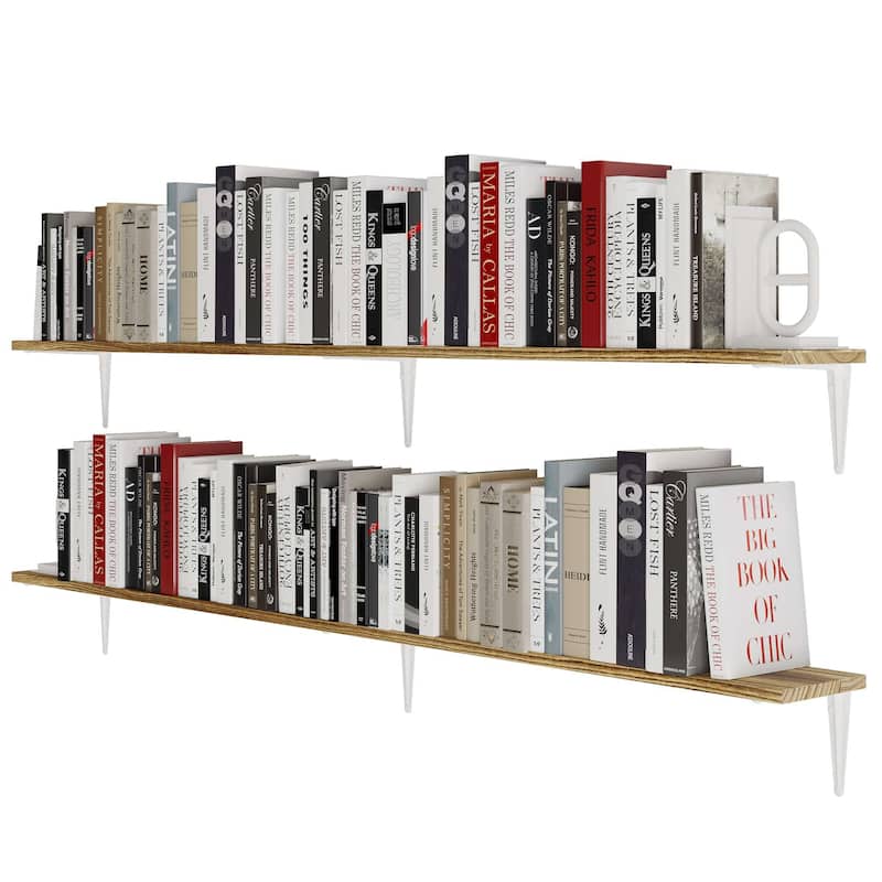 Wallniture Arras 60" Floating Shelves Set of 2, Burnt