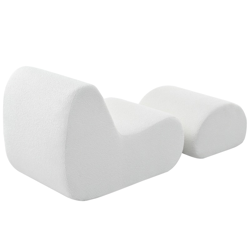 Elegant Accent Chair with Ottoman,Stylish Curved Design and Minimalist Lines, High-Resilience Foam for Luxurious Seating