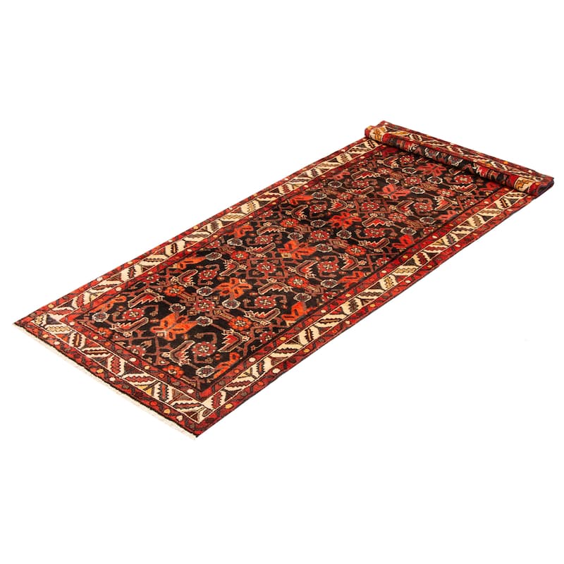 ECARPETGALLERY Hand-knotted Andelz Black Wool Rug - 3'5 x 9'9