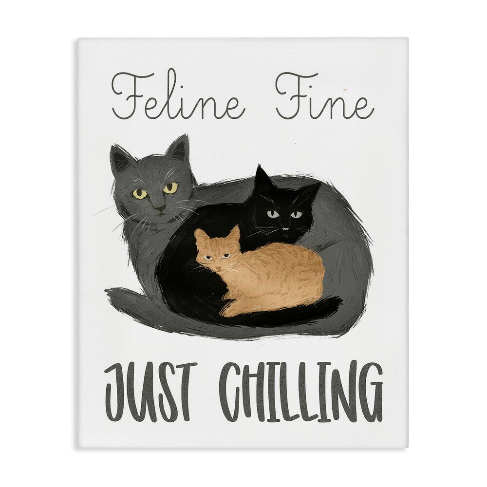 Stupell Feline Fine Just Chilling Canvas Wall Art Design By Ziwei Li