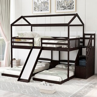 Innovative Full-Twin Bunk Bed with Slide, Storage Stairs, and Built-in Drawer