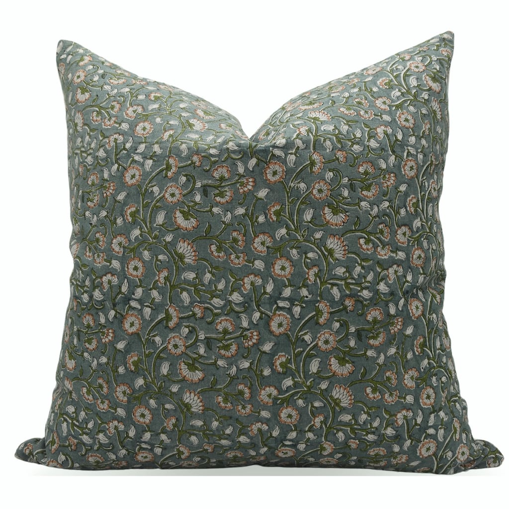 Linen Boho Block print pillow Cover - Himachal
