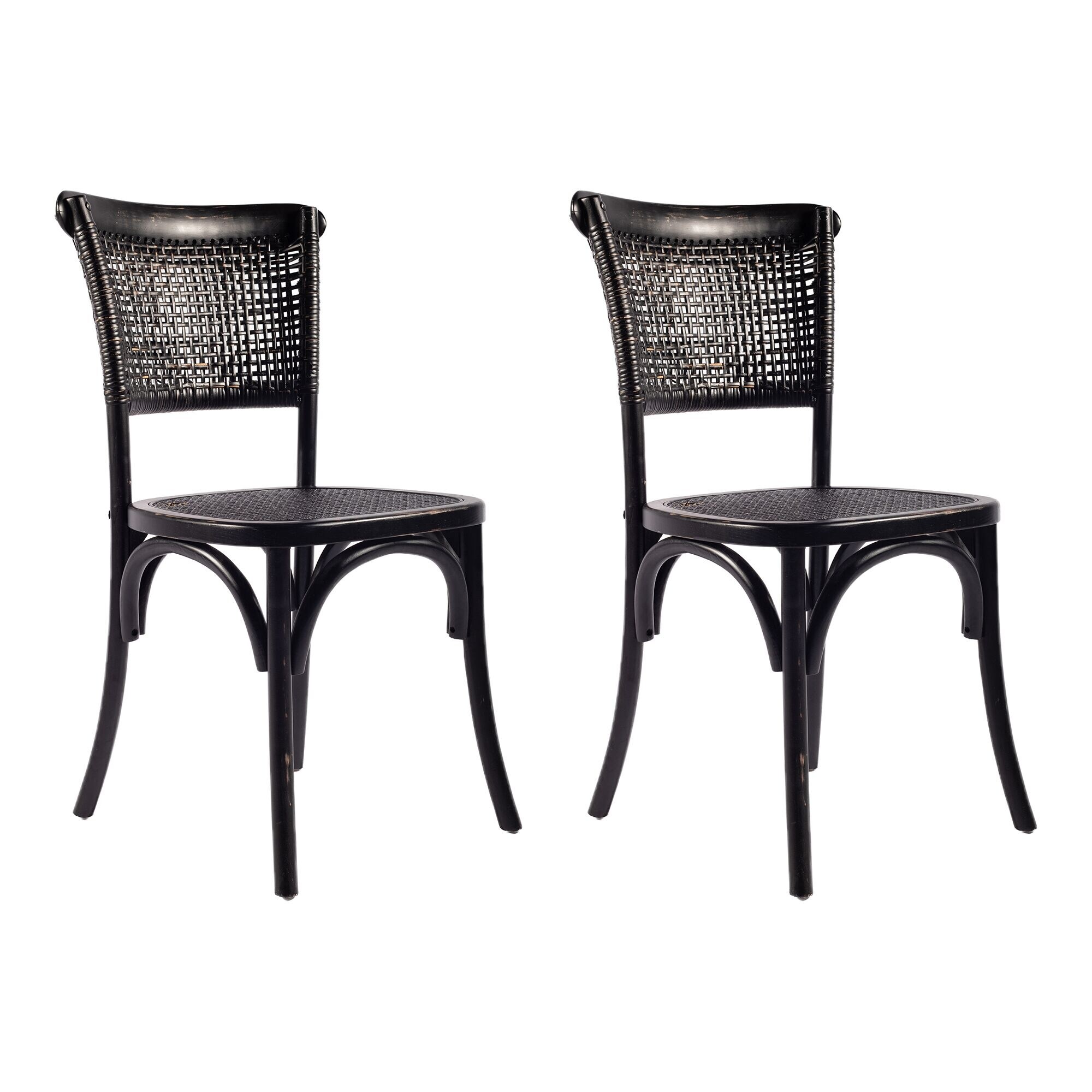 black rattan dining chairs
