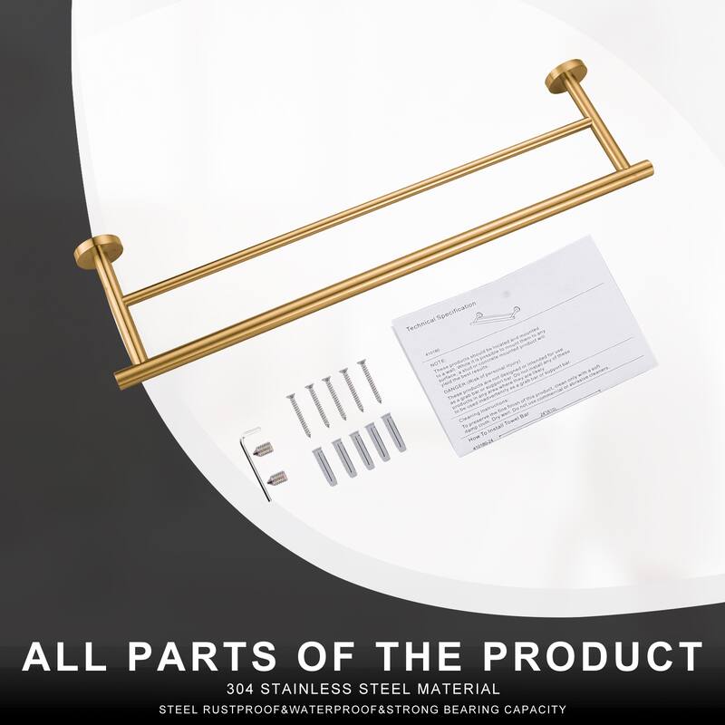 WOWOW Wall Mounted Stainless Steel Double Towel Bar