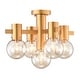preview thumbnail 4 of 8, 18" Wellmian 5-Light Matte Gold Semi-Flushmount Ceiling Lamp Mini Glass Globe Shades