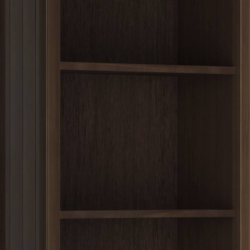 WYNDENHALL Normandy SOLID WOOD 72 x 26 inch Transitional 5 Shelf Bookcase - 14" D x 26" W x 72" H