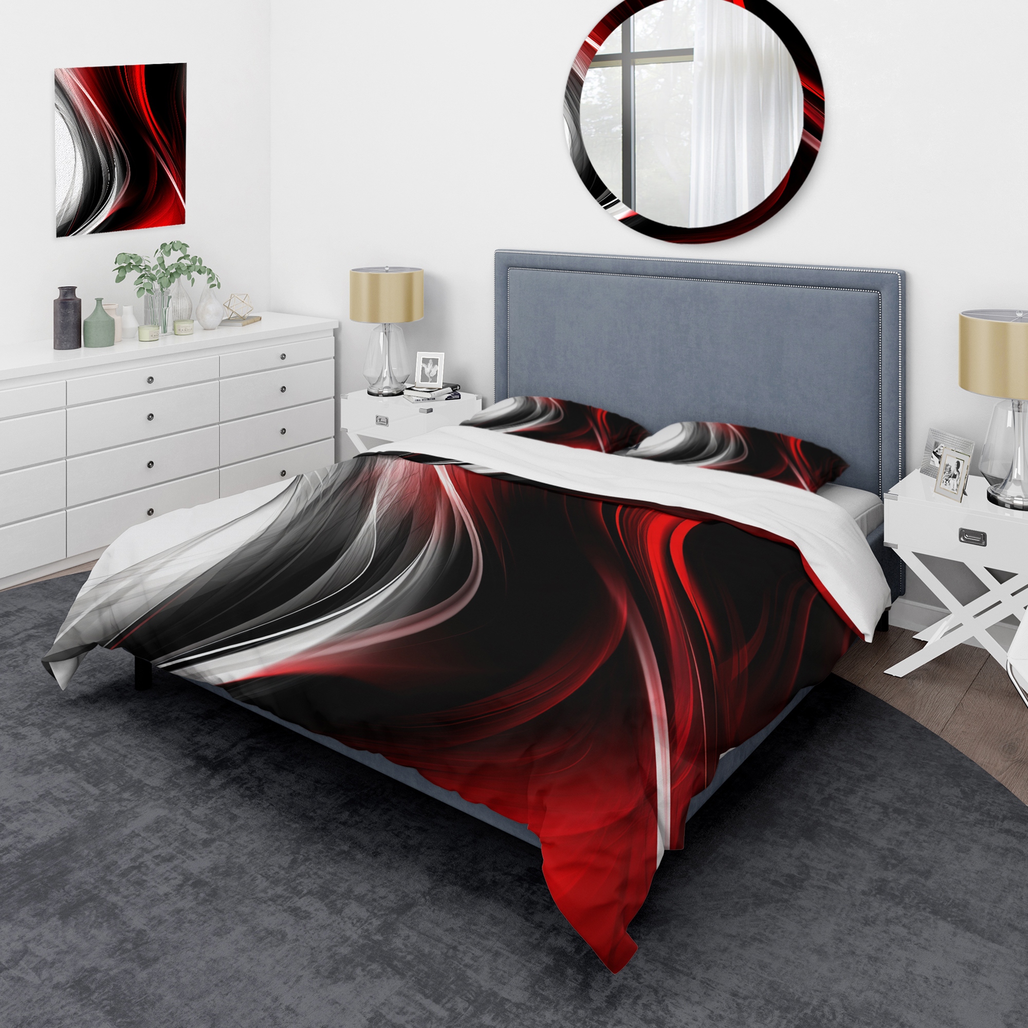Red and black bedroom set discount