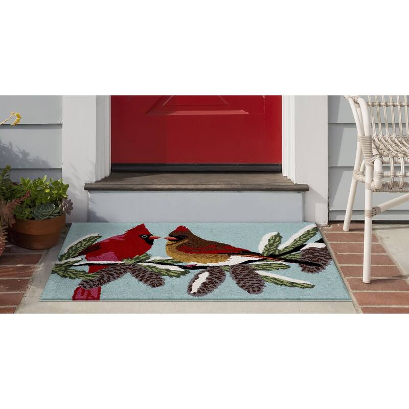 Liora Manne Frontporch Cardinals Indoor/Outdoor Mat - 30" x 48" - Sky