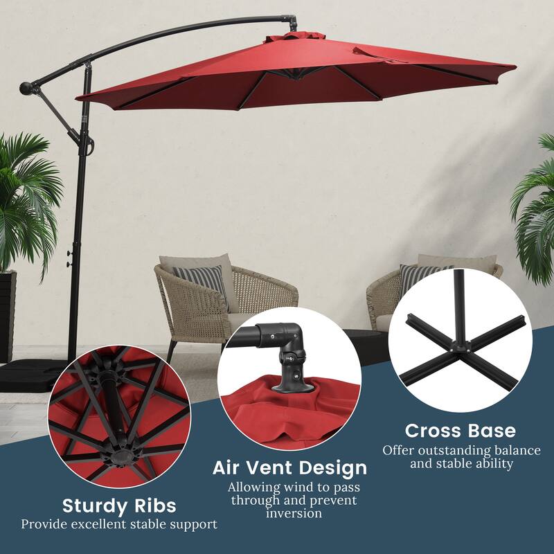 Weller 10-foot Offset Cantilever Hanging Patio Umbrella