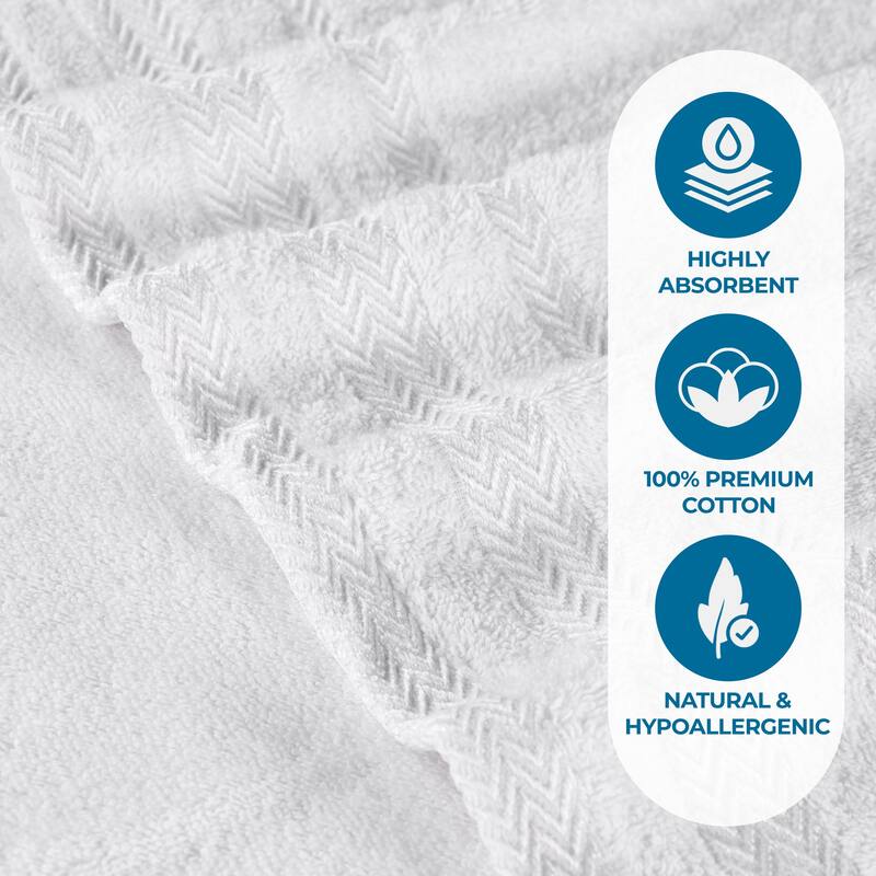 Superior Hays Cotton Absorbent Medium Weight Bath Towels, Set of 2