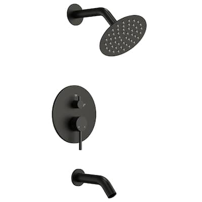 6" Dual-Function Tub and Shower Faucet Set, Modern Tub And Shower Trim Kit Valve Included