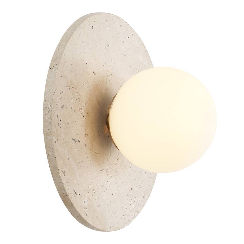 Tivoli Modern Minimalist 1-Light Ovoid LED Wall Sconce - Brass Gold Light Brown