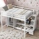 preview thumbnail 15 of 26, Full Size Loft Bed with Wardrobe,Storage Table and Storage Staircase White
