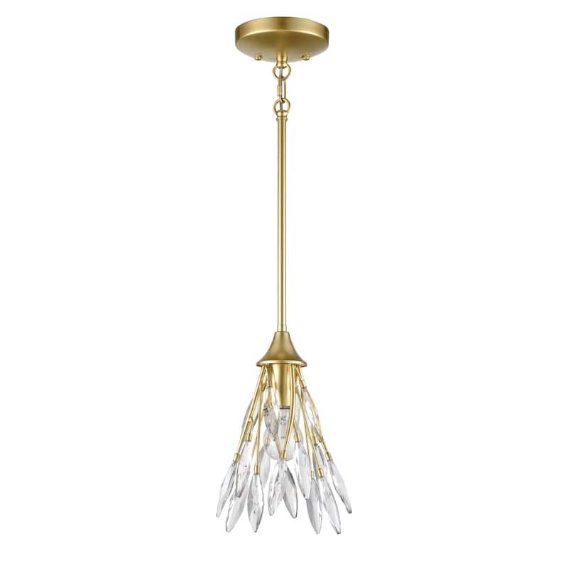 Elk Home Flora Grace Champagne Gold Finish With Crystal Shade Pendant