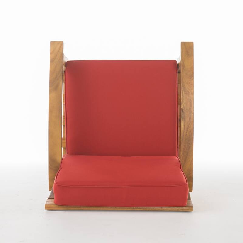 Roomfitters Outdoor Club Chair with Cushions, Durable Acacia Wood Frame and Weather-Resistant Seating