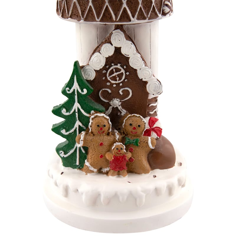 LED Lighted Gingerbread Nutcracker Musical Christmas Snow Globe - 17.5"