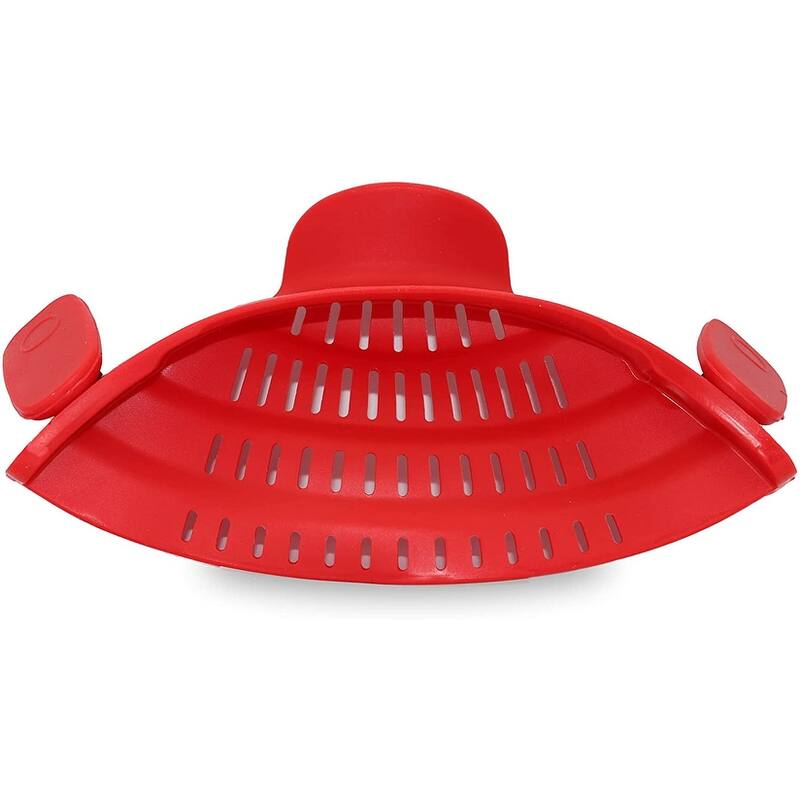 Cheer Collection Silicone Snap-On Pot Strainer - Red