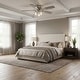 preview thumbnail 2 of 12, 52" Tranistional Glass 3-Light Low Profile Flush Mount Ceiling Fan Chandelier with Remote