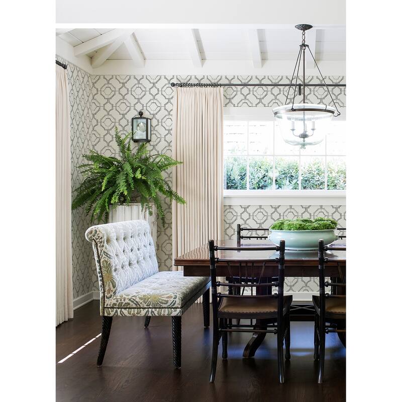 A-Street Prints Gallina Charcoal Trellis Wallpaper