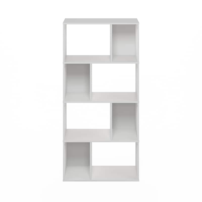 49.98 in. Tall White Wood 8-Shelf Bookcase