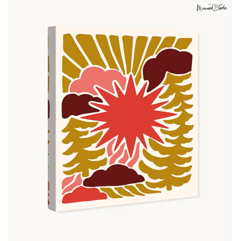 Wynwood Studio Canvas Astronomy and Space Sun Star in the Clouds Orange Wall Art Canvas Print