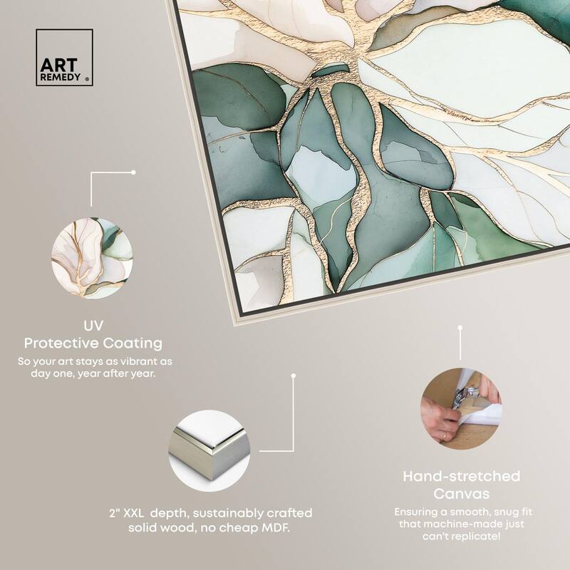 Pastel Leaves with Gold II Canvas by Art Remedy