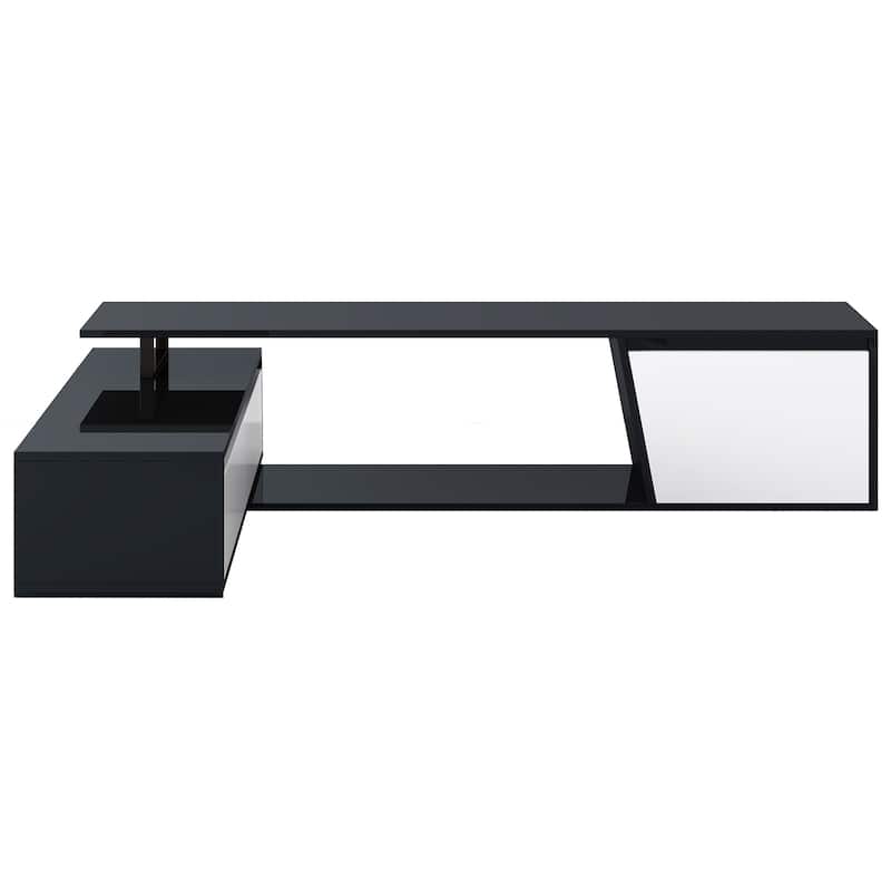 Modern Extendable TV Stand with Drawers & Cabinet for TVs Up to 100"