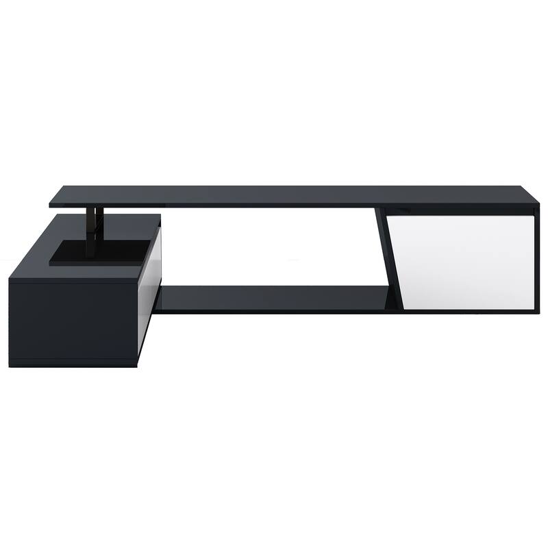 Modern Simple Rectangular TV Stand with 3 Cabinets, 1 Storage Shelf for Living Rooms and Home Theaters​